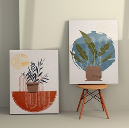Wallity Cuadro Decorativo sobre Lienzo 2 Piezas 50 x 70 cm